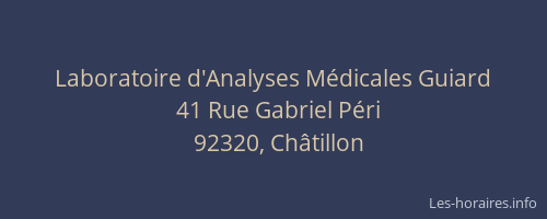 Laboratoire d'Analyses Médicales Guiard