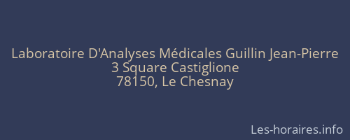 Laboratoire D'Analyses Médicales Guillin Jean-Pierre