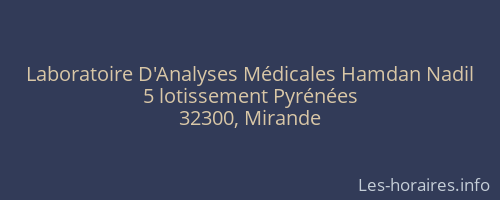 Laboratoire D'Analyses Médicales Hamdan Nadil