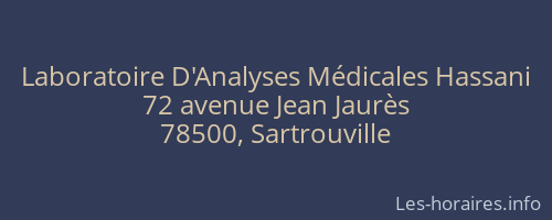 Laboratoire D'Analyses Médicales Hassani