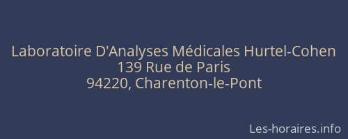 Laboratoire D'Analyses Médicales Hurtel-Cohen