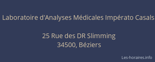 Laboratoire d'Analyses Médicales Impérato Casals