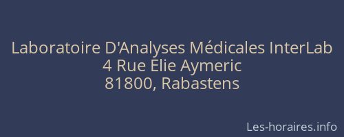 Laboratoire D'Analyses Médicales InterLab