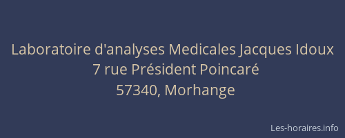 Laboratoire d'analyses Medicales Jacques Idoux