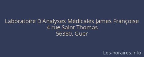 Laboratoire D'Analyses Médicales James Françoise
