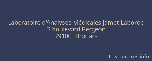 Laboratoire d'Analyses Médicales Jamet-Laborde