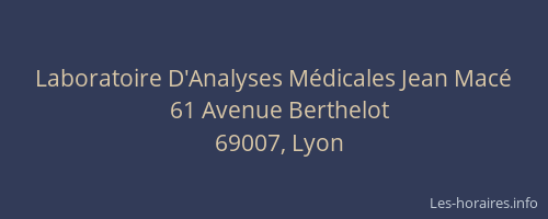 Laboratoire D'Analyses Médicales Jean Macé
