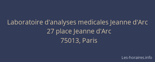 Laboratoire d'analyses medicales Jeanne d'Arc