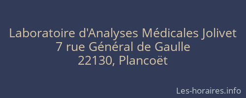 Laboratoire d'Analyses Médicales Jolivet