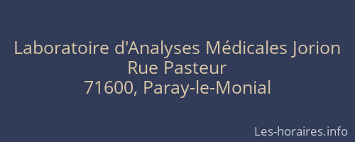 Laboratoire d'Analyses Médicales Jorion