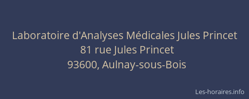 Laboratoire d'Analyses Médicales Jules Princet