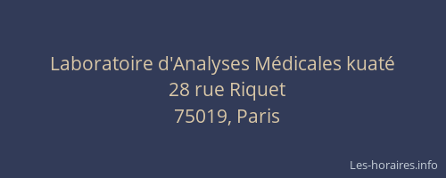 Laboratoire d'Analyses Médicales kuaté