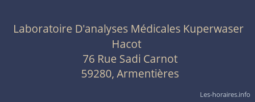Laboratoire D'analyses Médicales Kuperwaser Hacot