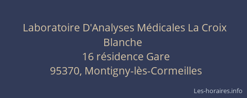 Laboratoire D'Analyses Médicales La Croix Blanche