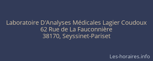 Laboratoire D'Analyses Médicales Lagier Coudoux