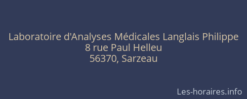 Laboratoire d'Analyses Médicales Langlais Philippe