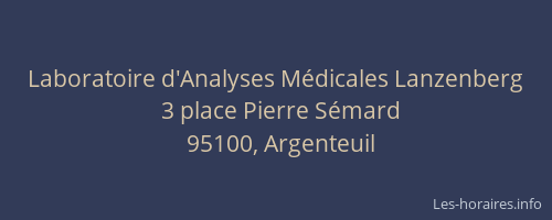 Laboratoire d'Analyses Médicales Lanzenberg