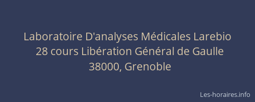 Laboratoire D'analyses Médicales Larebio