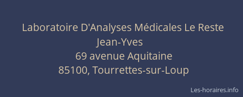 Laboratoire D'Analyses Médicales Le Reste Jean-Yves
