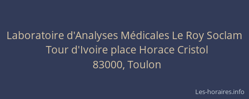 Laboratoire d'Analyses Médicales Le Roy Soclam
