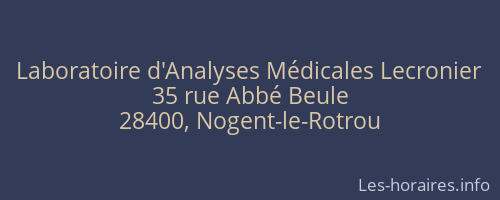 Laboratoire d'Analyses Médicales Lecronier
