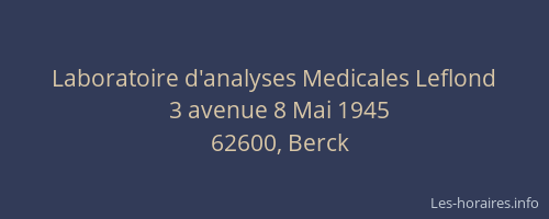 Laboratoire d'analyses Medicales Leflond