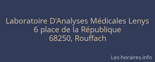 Laboratoire D'Analyses Médicales Lenys