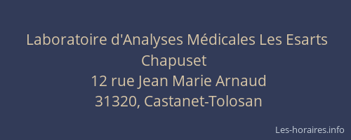 Laboratoire d'Analyses Médicales Les Esarts Chapuset