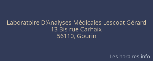 Laboratoire D'Analyses Médicales Lescoat Gérard