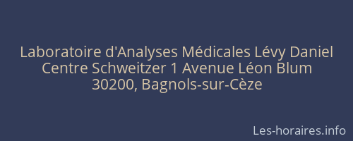 Laboratoire d'Analyses Médicales Lévy Daniel