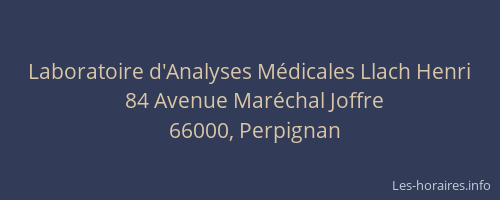 Laboratoire d'Analyses Médicales Llach Henri