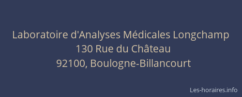 Laboratoire d'Analyses Médicales Longchamp