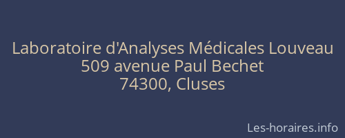 Laboratoire d'Analyses Médicales Louveau