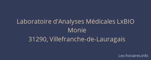 Laboratoire d'Analyses Médicales LxBIO