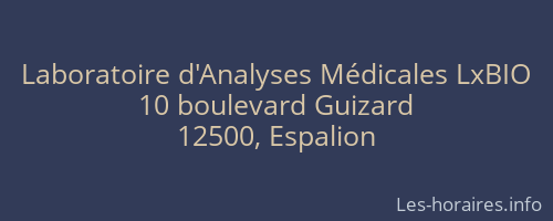 Laboratoire d'Analyses Médicales LxBIO