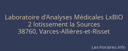 Laboratoire d'Analyses Médicales LxBIO