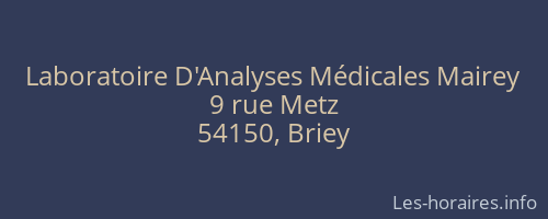 Laboratoire D'Analyses Médicales Mairey