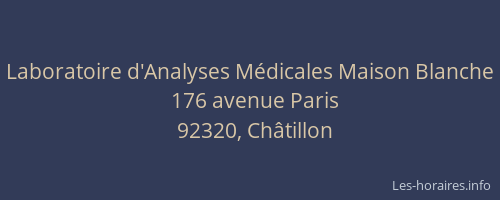 Laboratoire d'Analyses Médicales Maison Blanche