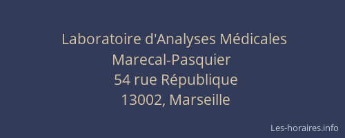 Laboratoire d'Analyses Médicales Marecal-Pasquier