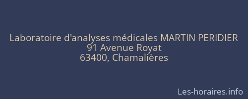 Laboratoire d'analyses médicales MARTIN PERIDIER