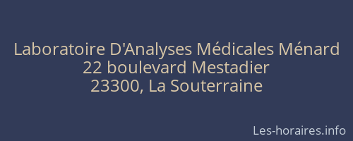 Laboratoire D'Analyses Médicales Ménard