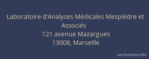 Laboratoire d'Analyses Médicales Mespièdre et Associés
