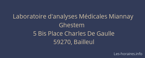 Laboratoire d'analyses Médicales Miannay Ghestem
