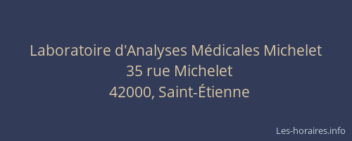 Laboratoire d'Analyses Médicales Michelet