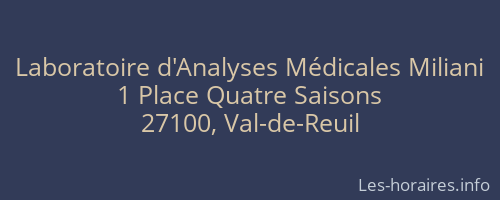 Laboratoire d'Analyses Médicales Miliani