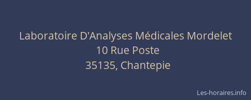 Laboratoire D'Analyses Médicales Mordelet