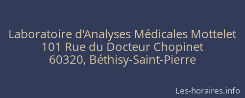 Laboratoire d'Analyses Médicales Mottelet
