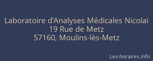 Laboratoire d'Analyses Médicales Nicolai