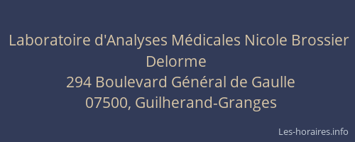 Laboratoire d'Analyses Médicales Nicole Brossier Delorme