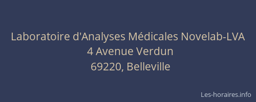 Laboratoire d'Analyses Médicales Novelab-LVA